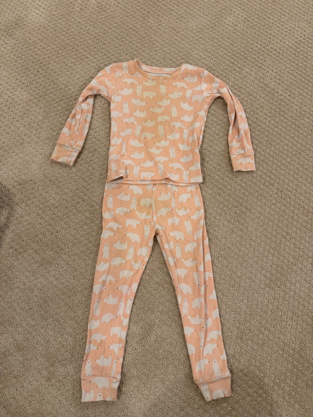 Amazon Essentials Peach-Pink Polar Bear Sleep Set